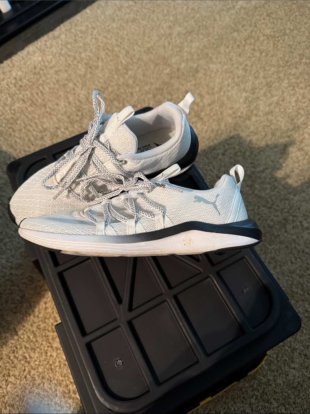 Puma White and Black Low-Top Athletic Sneakers